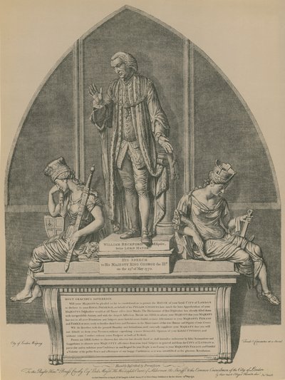 Standbeeld van William Beckford in Guildhall, Londen door English School