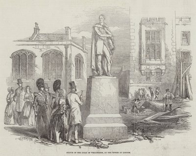 Standbeeld van de Hertog van Wellington, bij de Tower of London door English School
