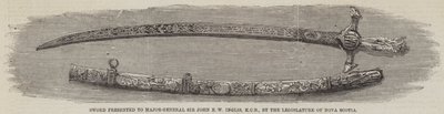 Zwaard gepresenteerd aan Generaal-majoor Sir John E W Inglis, KCB, door de Wetgevende Macht van Nova Scotia door English School