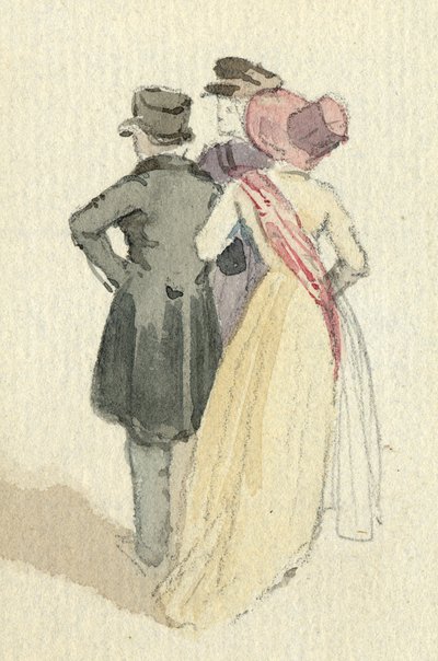 Drie figuren, ca. 1825 door English School