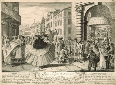 Smaak à la mode in 1748 vergeleken met die in 1711 door English School