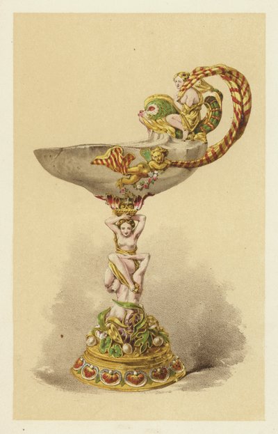 Tazza in Oosterse Onyx, gemonteerd in Geëmailleerd Goud door English School