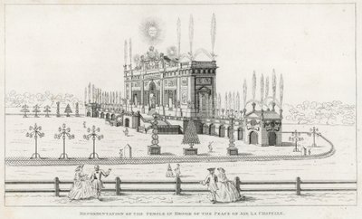 Tempel ter ere van de Vrede van Aken 1749 door English School
