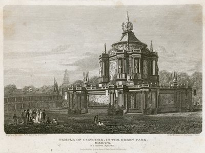 Tempel van Concord opgericht voor de Vrede van 1814 door English School