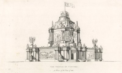 Tempel van Concord ter viering van de Vrede van 1814 door English School