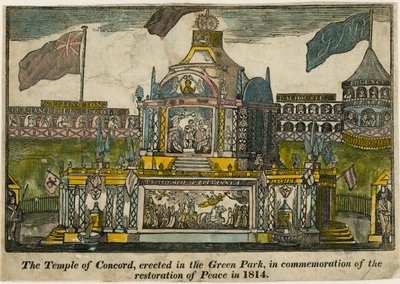 Tempel van Concord ter viering van de Vrede van 1814 door English School