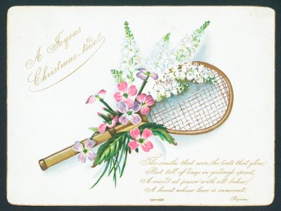 Tennisracket en Bloemen door English School