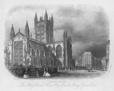De Abdijkerk, Cheap Street enz., vanaf de Orange Grove, Bath door English School