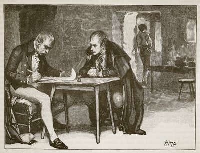 De agenten van Groot-Brittannië en Zweden ondertekenen het verdrag tegen Napoleon, illustratie uit Cassells Geïllustreerde Geschiedenis van Engeland door English School