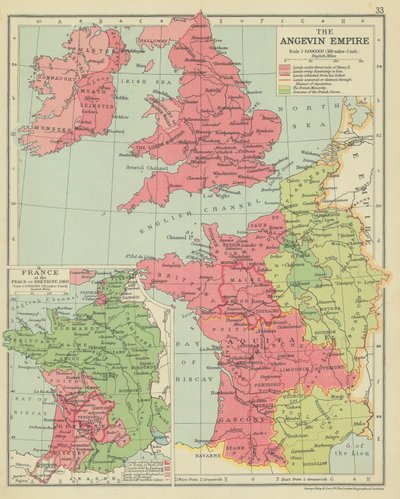 Het Angevijnse Rijk (kleurenlitho) door English School