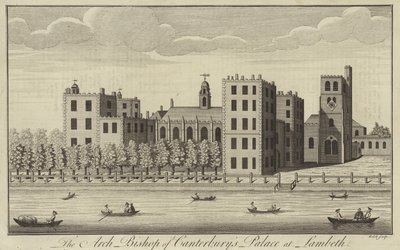 Het paleis van de aartsbisschop van Canterbury in Lambeth door English School