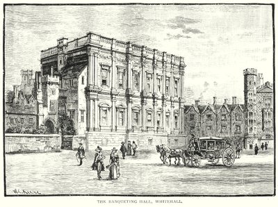 De Banqueting Hall, Whitehall (gravure) door English School