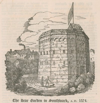 The Bear Garden in Southwark, Londen, AD 1574 door English School