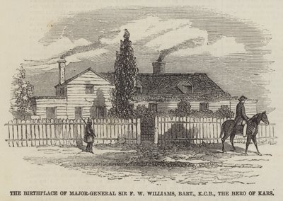 De Geboorteplaats van Generaal-majoor Sir F W Williams, Baronet, KCB, de Held van Kars door English School