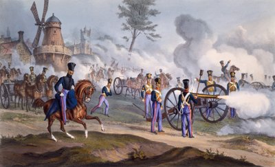 De Britse Koninklijke Rijdende Artillerie - Kanonnen op het slagveld, 1835 door English School