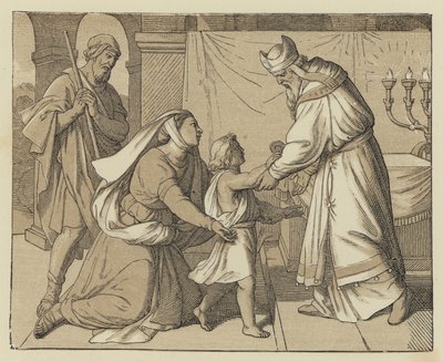 De roeping van Samuel (gravure) door English School