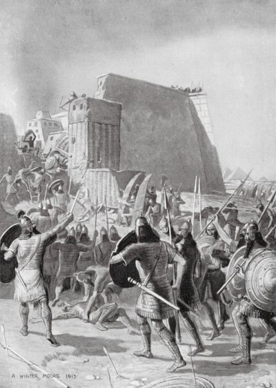 De verovering van Memphis door de Assyriërs door English School