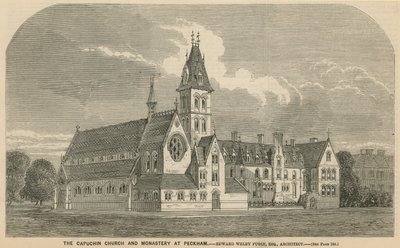 De Kapucijnenkerk en het klooster in Peckham door English School