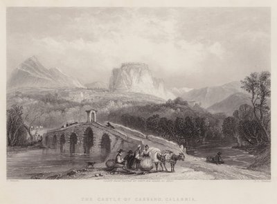 Het kasteel van Cassano, Calabrië (gravure) door English School