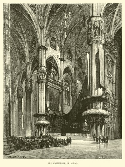 De kathedraal van Milaan door English School
