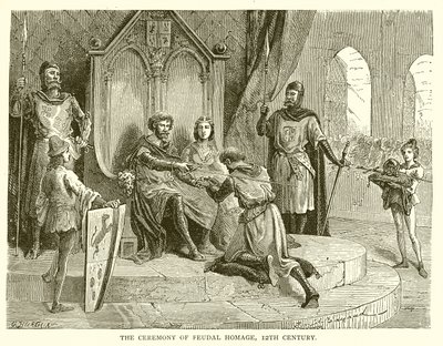 De ceremonie van feodale eerbetoon, 12e eeuw door English School