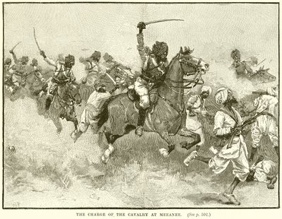 De aanval van de cavalerie bij Meeanee door English School