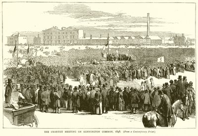 De Chartist Meeting op Kennington Common, 1848 door English School
