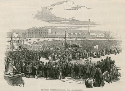 De Chartist bijeenkomst op Kennington Common in 1848 door English School