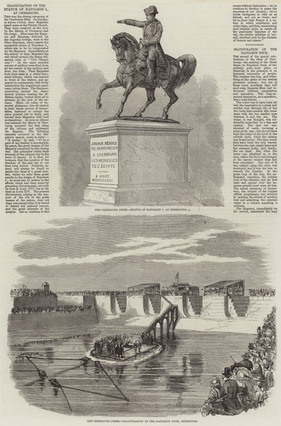 De Cherbourg Feesten (gravure) door English School