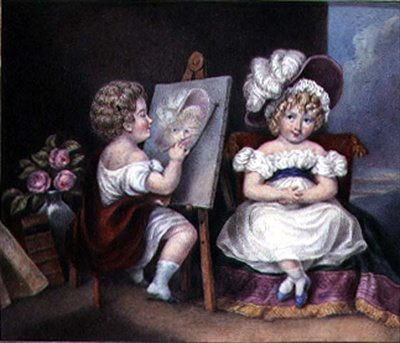 De kindportrettist, c.1825 door English School