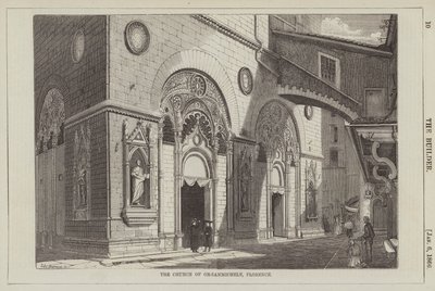 De Kerk van Or-sanmichele, Florence (gravure) door English School