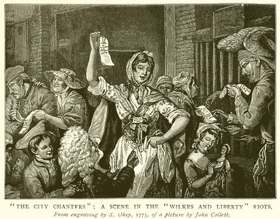 De stadzangers: Een scène in de Wilkes en Liberty-rellen door English School