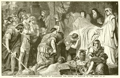 De veroveraar veroverd: De dood van Alexander de Grote in Babylon in het jaar 323 v.Chr. door English School