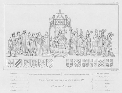 De Wijding van Karel VI, 4 november 1380 (gravure) door English School
