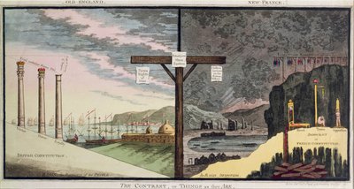 The Contrast, or Things as they Are, gepubliceerd door Hannah Humphrey in 1796 (handgekleurde ets) door English School
