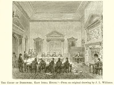 Het Hof van Directeuren, East India House door English School
