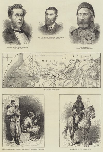 De Crisis in Egypte (gravure) door English School
