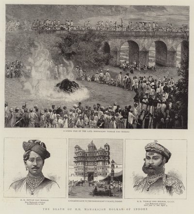 De dood van HH Maharajah Holkar van Indore door English School