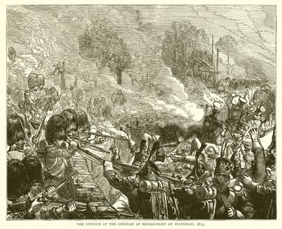 De Verdediging van het Kasteel van Hougoumont bij Waterloo, 1815 door English School