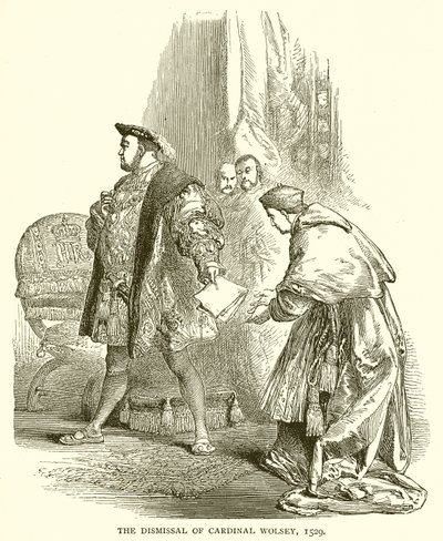Het ontslag van kardinaal Wolsey, 1529 door English School
