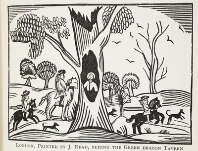Het noodlijdende kind in het bos, of de wrede oom, illustratie uit Chap-books van de achttiende eeuw door John Ashton, uitgegeven 1882 door English School