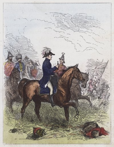 De Hertog van Wellington bij Waterloo door English School
