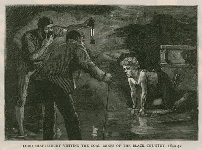 De graaf van Shaftesbury; bezoek aan de kolenmijnen van de Black Country, 1840-41; uit The Graphic, 10 oktober 1885 door English School
