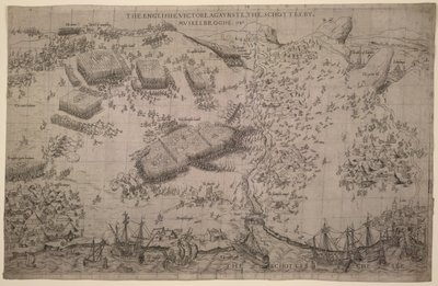 De Engelse overwinning tegen de Schotten bij Muskelbroghe, 1547 door English School