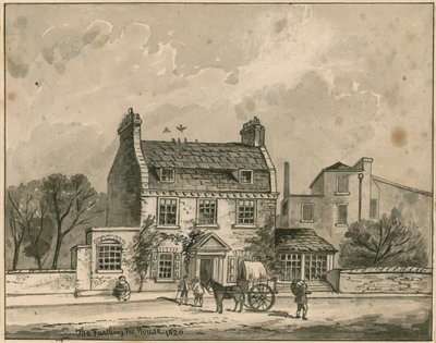 The Farthing Pie House, Londen, originele tekening gedateerd 1820 door English School