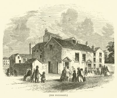 De stichter (gravure) door English School