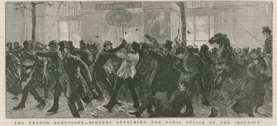 De Franse verkiezingen - relschoppers vallen het kantoor van de Galois in Parijs aan door English School