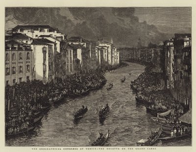 Het geografisch congres in Venetië, de regatta op het Canal Grande door English School
