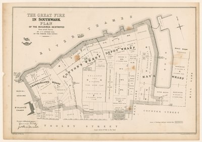 Het Grote Vuur in Southwark Plan door English School