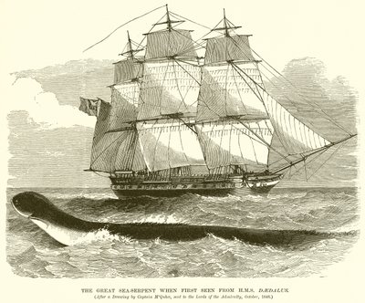 De Grote Zeeslang toen voor het Eerst Gezien vanaf H.M.S. Daedalus door English School